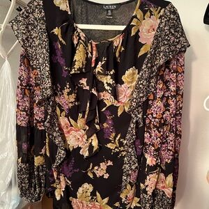 Black Floral Women's Top